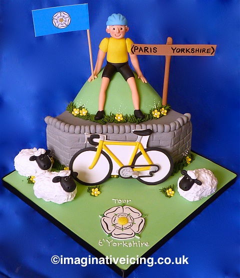 Yorkshire Cyclist doing a tour t'yorkshire - Birthday Cake