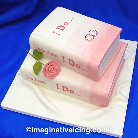 The Book of Love - I Do wedding cake shaped like books